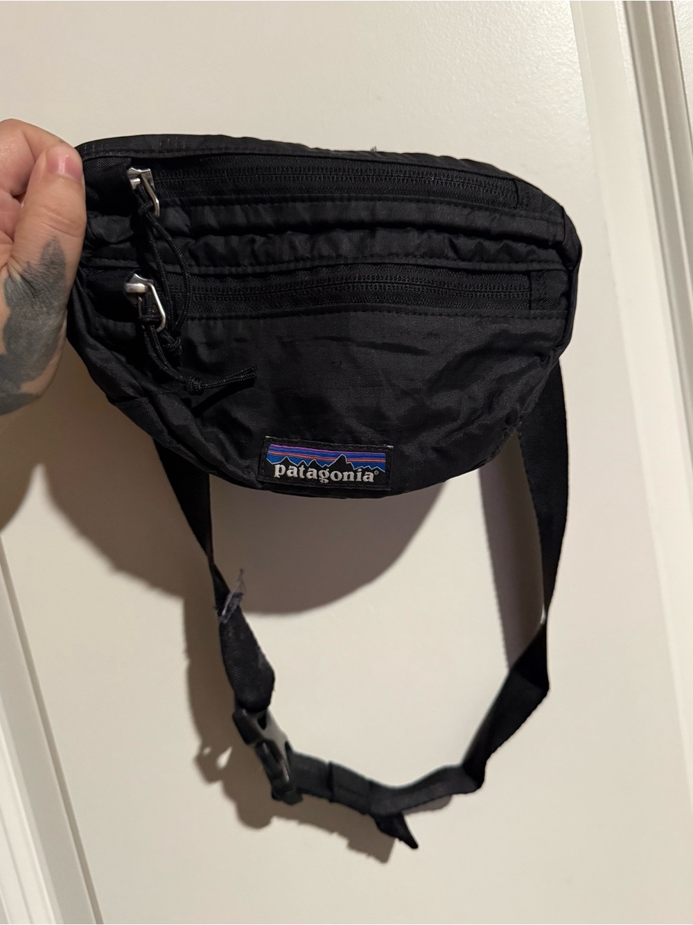 Patagonia Black Waist Pack with Front Zip Pockets